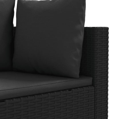 6-tlg. Garten-Sofagarnitur mit Kissen Schwarz Poly Rattan