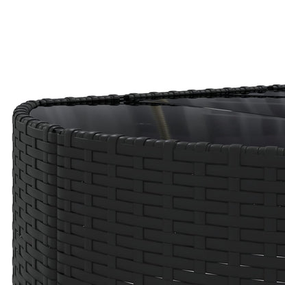 6-tlg. Garten-Sofagarnitur mit Kissen Schwarz Poly Rattan