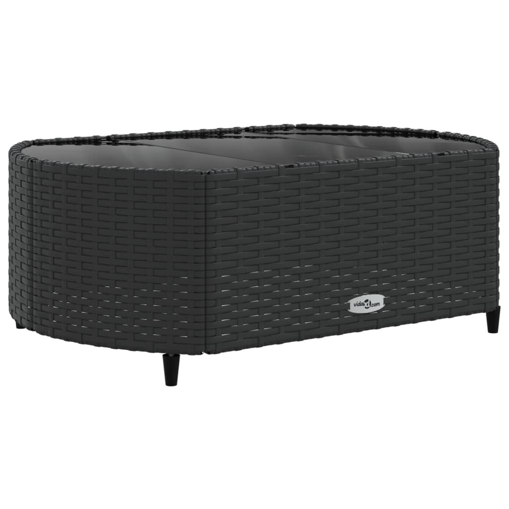 9-tlg. Garten-Sofagarnitur mit Kissen Schwarz Poly Rattan