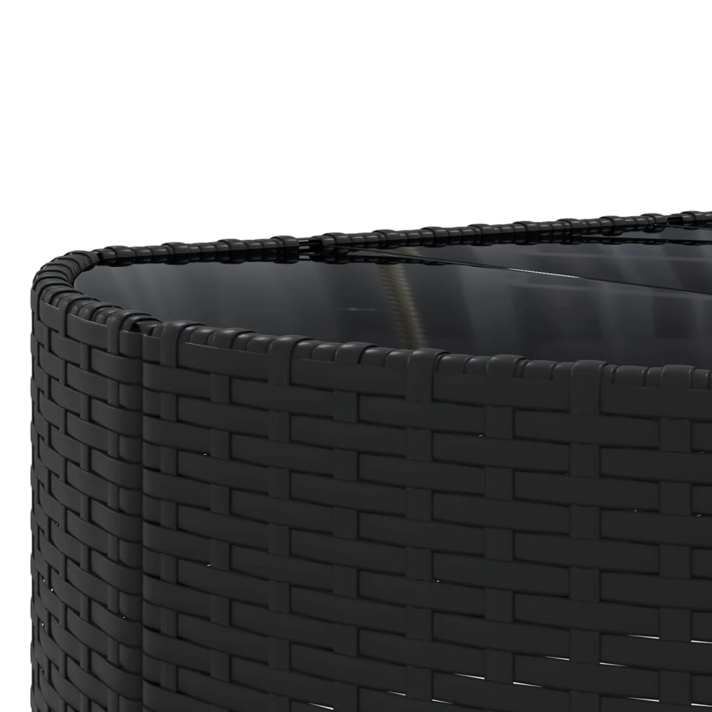 7-tlg. Garten-Sofagarnitur mit Kissen Schwarz Poly Rattan