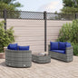 5-tlg. Garten-Sofagarnitur mit Kissen Grau Poly Rattan