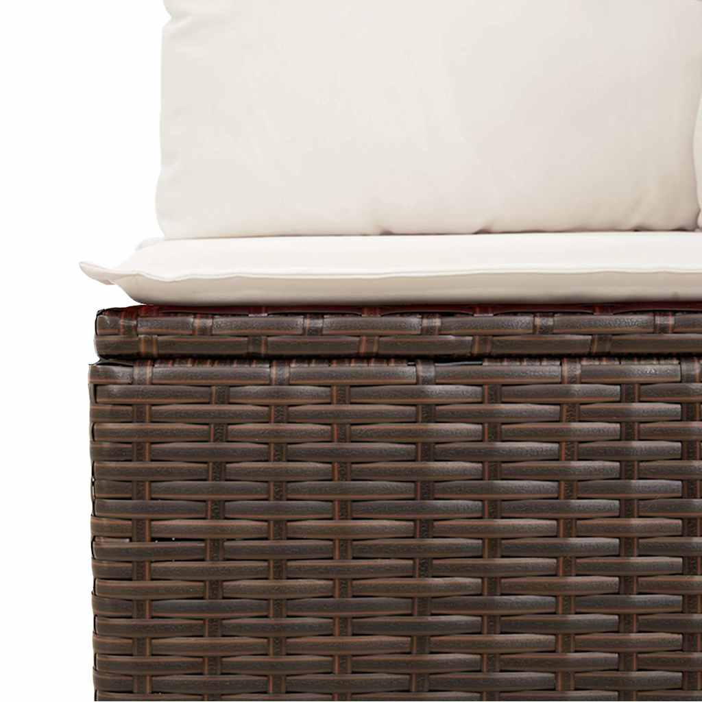 2-tlg. Garten-Sofagarnitur mit Kissen Braun Poly Rattan Akazie