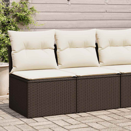 2-tlg. Garten-Sofagarnitur mit Kissen Braun Poly Rattan Akazie