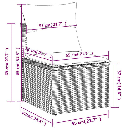 2-tlg. Garten-Sofagarnitur mit Kissen Braun Poly Rattan Akazie