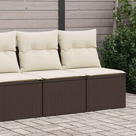 2-tlg. Garten-Sofagarnitur mit Kissen Braun Poly Rattan Akazie