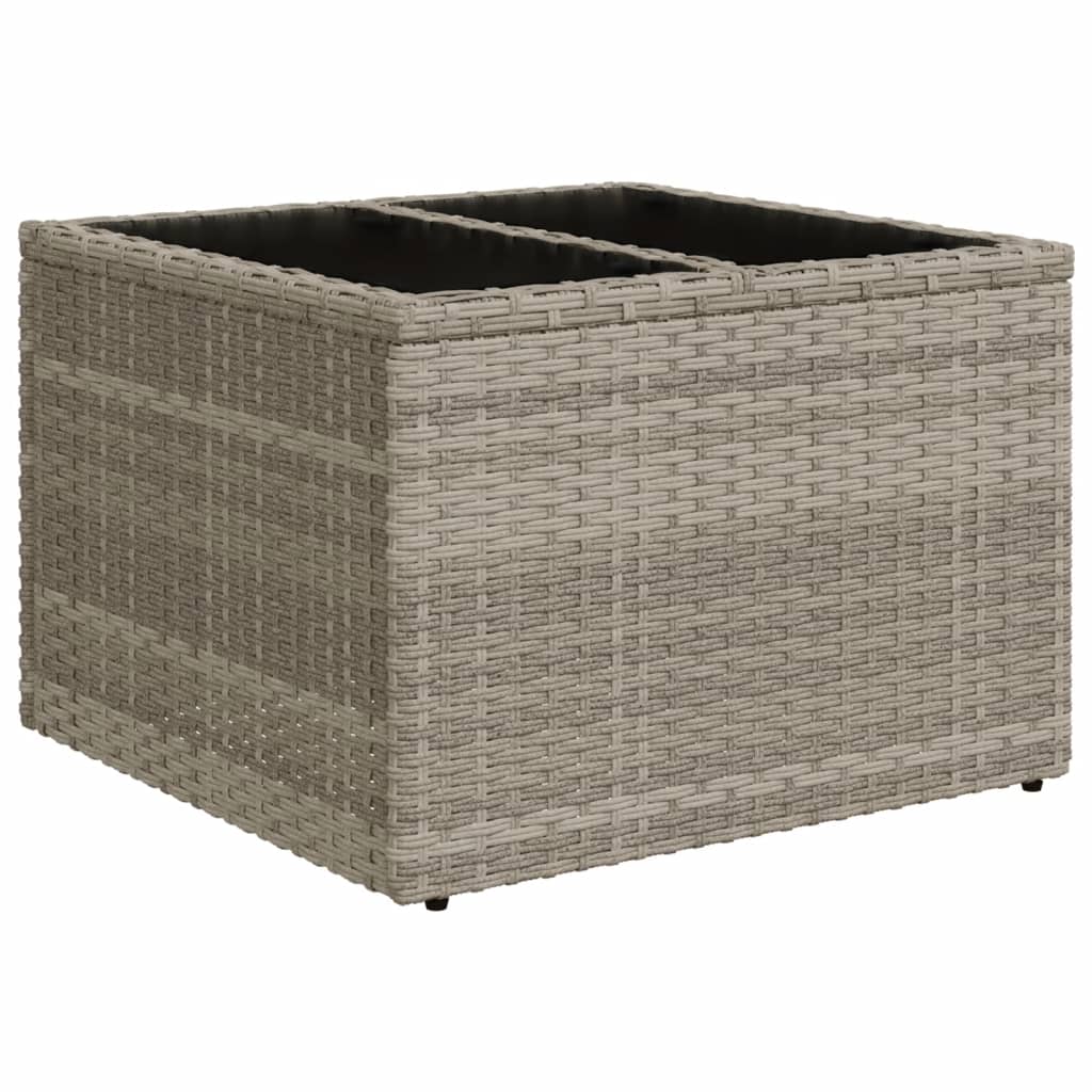 6-tlg. Garten-Sofagarnitur mit Kissen Hellgrau Poly Rattan