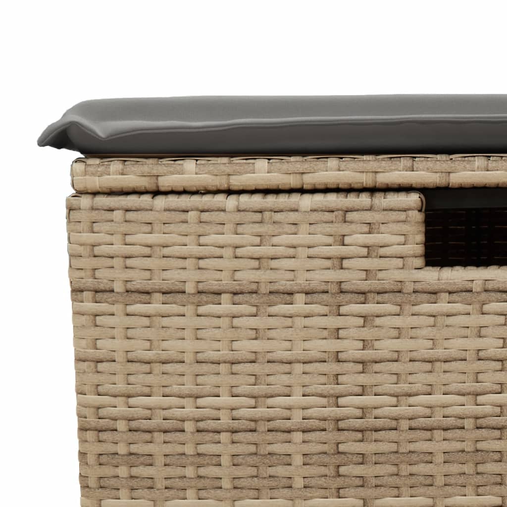 6-tlg. Garten-Sofagarnitur mit Kissen Beige Poly Rattan