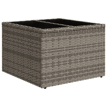 6-tlg. Garten-Sofagarnitur mit Kissen Grau Poly Rattan