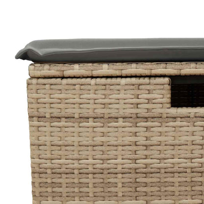 6-tlg. Garten-Sofagarnitur mit Kissen Beige Poly Rattan