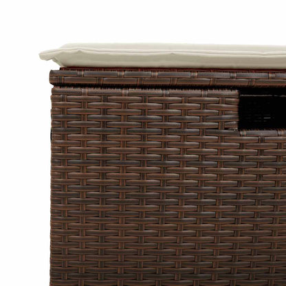 8-tlg. Garten-Sofagarnitur mit Kissen Braun Poly Rattan