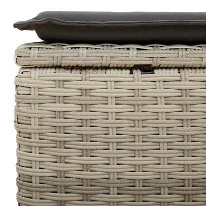 6-tlg. Garten-Sofagarnitur mit Kissen Hellgrau Poly Rattan