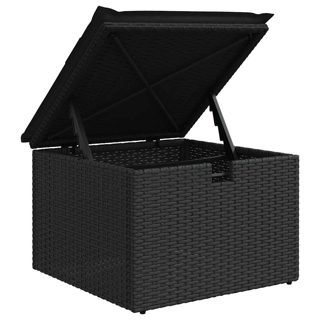 6-tlg. Garten-Sofagarnitur mit Kissen Schwarz Poly Rattan