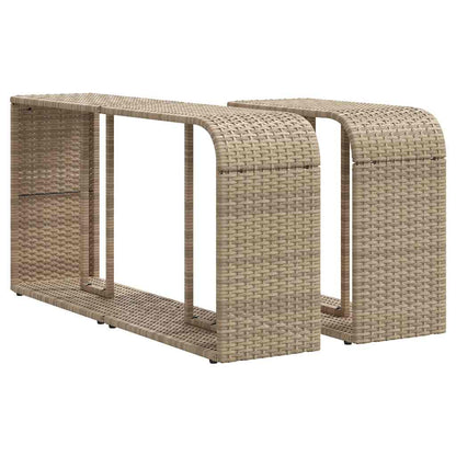 11-tlg. Garten-Sofagarnitur mit Kissen Beige Poly Rattan