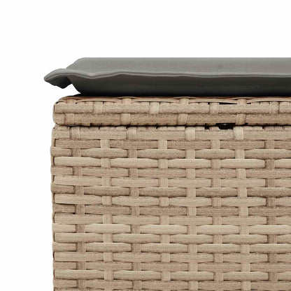 7-tlg. Garten-Sofagarnitur mit Kissen Beige Poly Rattan