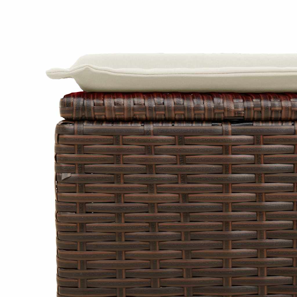 7-tlg. Garten-Sofagarnitur mit Kissen Braun Poly Rattan