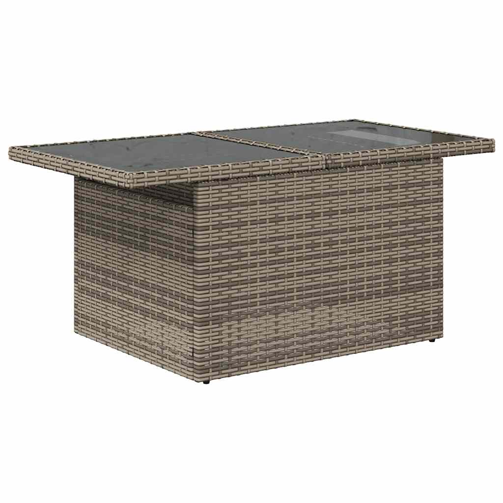 5-tlg. Garten-Sofagarnitur mit Kissen Grau Poly Rattan