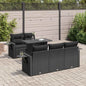 6-tlg. Garten-Sofagarnitur mit Kissen Schwarz Poly Rattan