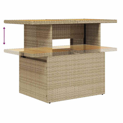 7-tlg. Garten-Sofagarnitur mit Kissen Beige Poly Rattan