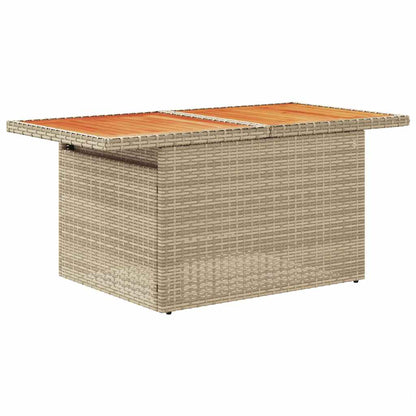 7-tlg. Garten-Sofagarnitur mit Kissen Beige Poly Rattan Akazie