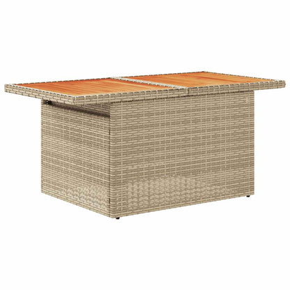 11-tlg. Garten-Sofagarnitur mit Kissen Beige Poly Rattan Akazie