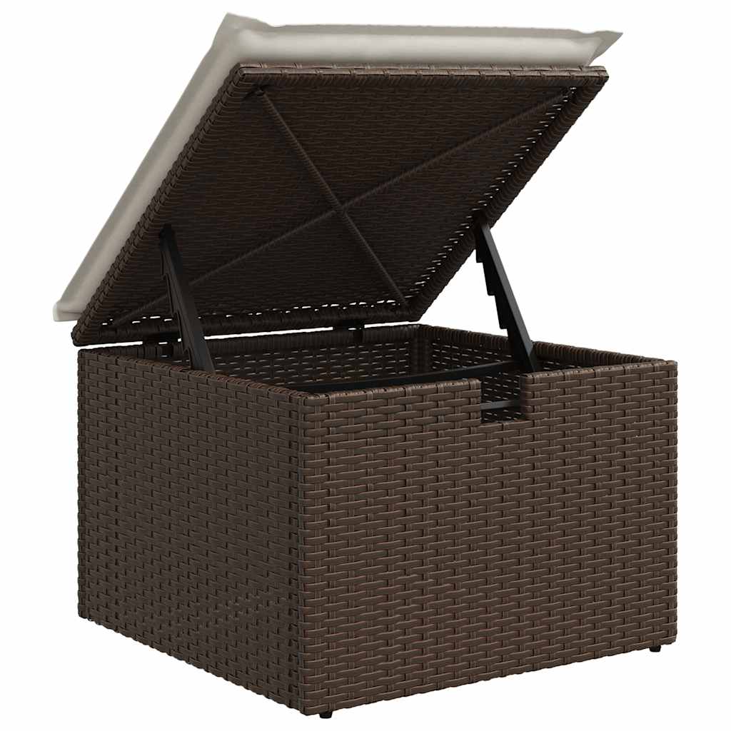 8-tlg. Garten-Sofagarnitur mit Kissen Braun Poly Rattan