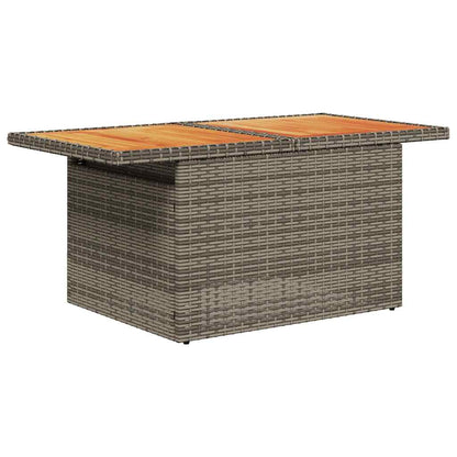 6-tlg. Garten-Sofagarnitur mit Kissen Grau Poly Rattan Akazie