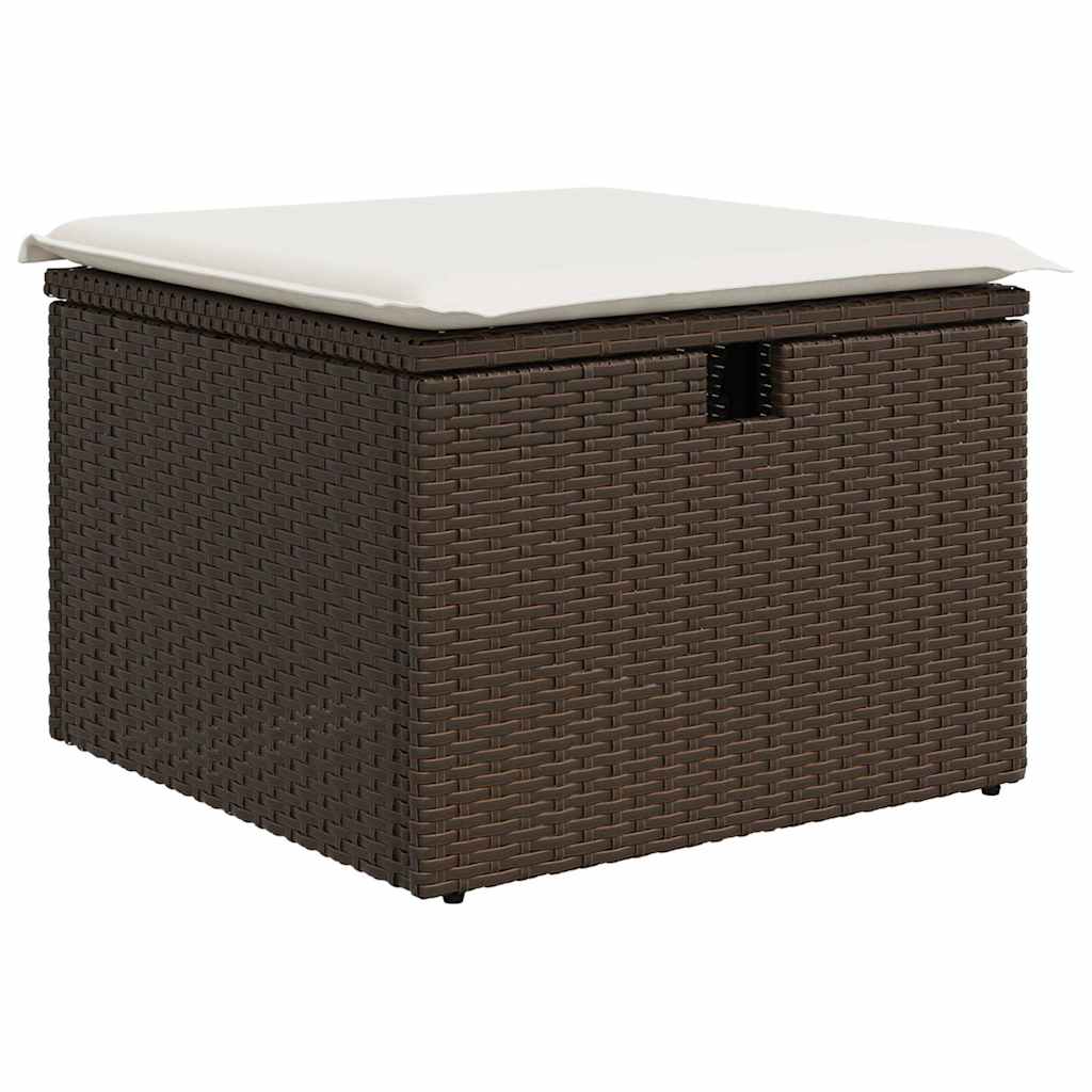 2-tlg. Garten-Sofagarnitur mit Kissen Braun Poly Rattan Akazie