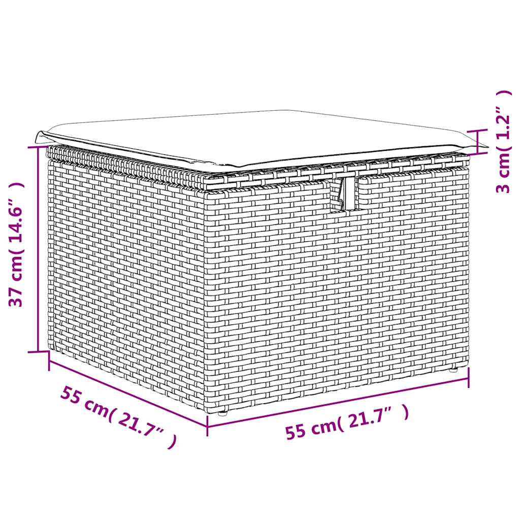 2-tlg. Garten-Sofagarnitur mit Kissen Braun Poly Rattan Akazie