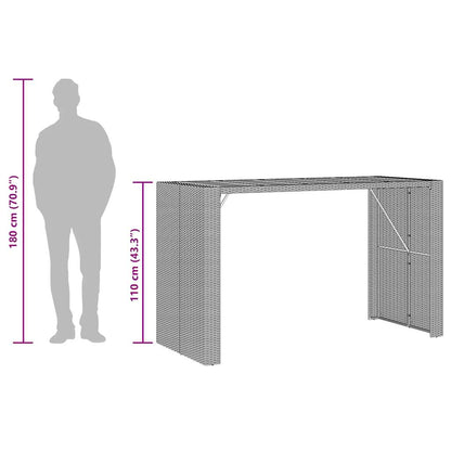 5-tlg. Gartenbar-Set mit Kissen Grau Poly Rattan Akazie